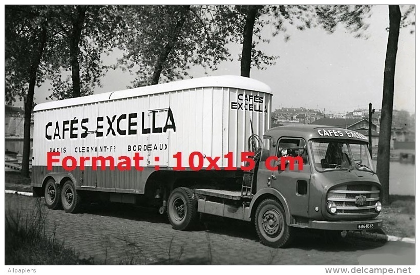 Reproduction D'une Photographie D'un Camion Remorque Pour Les Cafés Excella - Autres & Non Classés