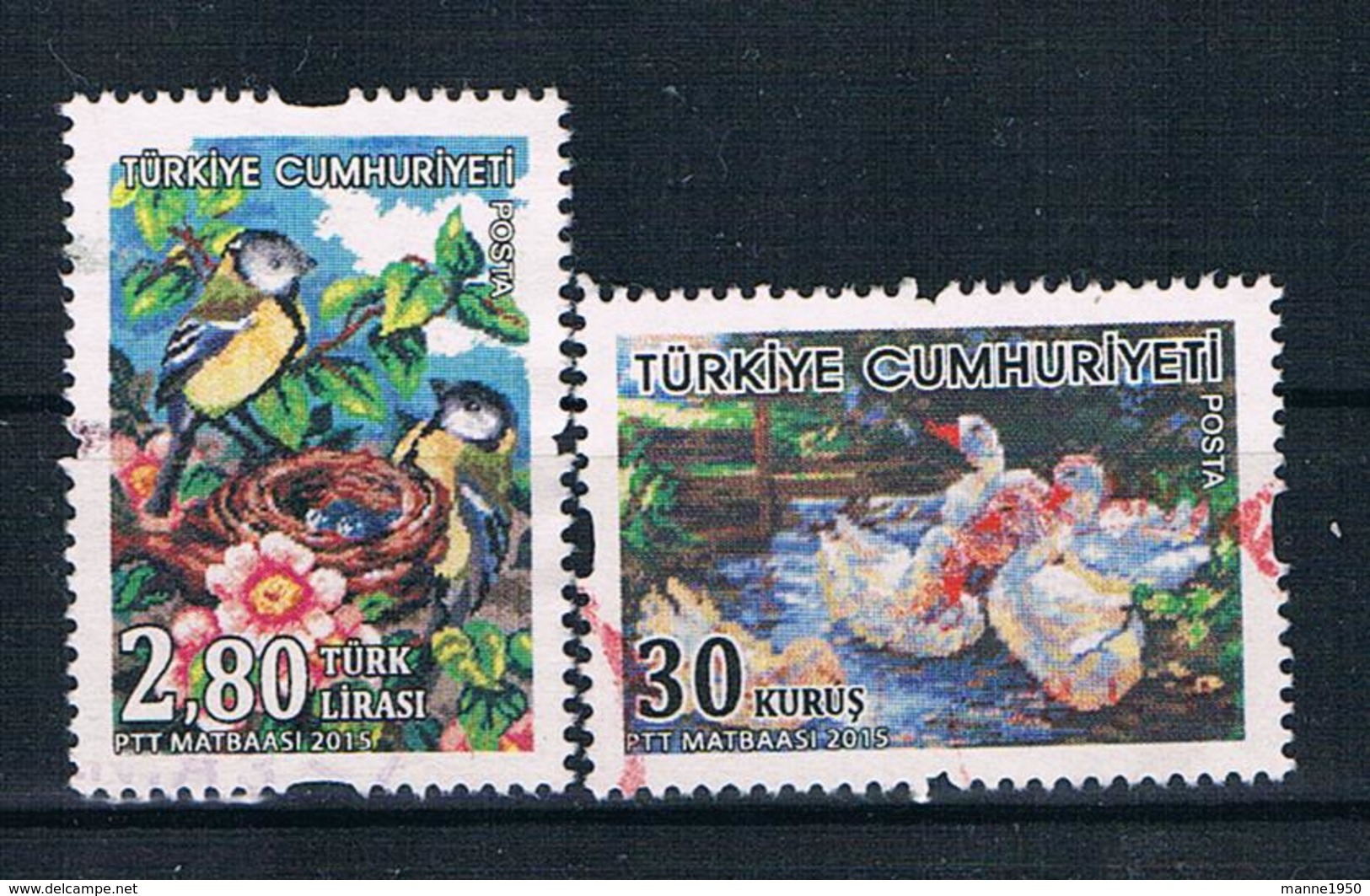 Türkei 2015 Vögel Mi.Nr. 4194/96 Gestempelt - Gebruikt