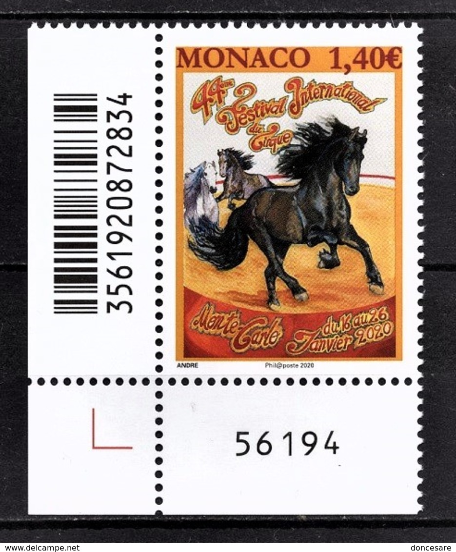 MONACO 2020 - Y.T. N° 3219 /FESTIVAL INTERNATIONAL DU CIRQUE DE MONTE-CARLO - NEUF ** - Unused Stamps