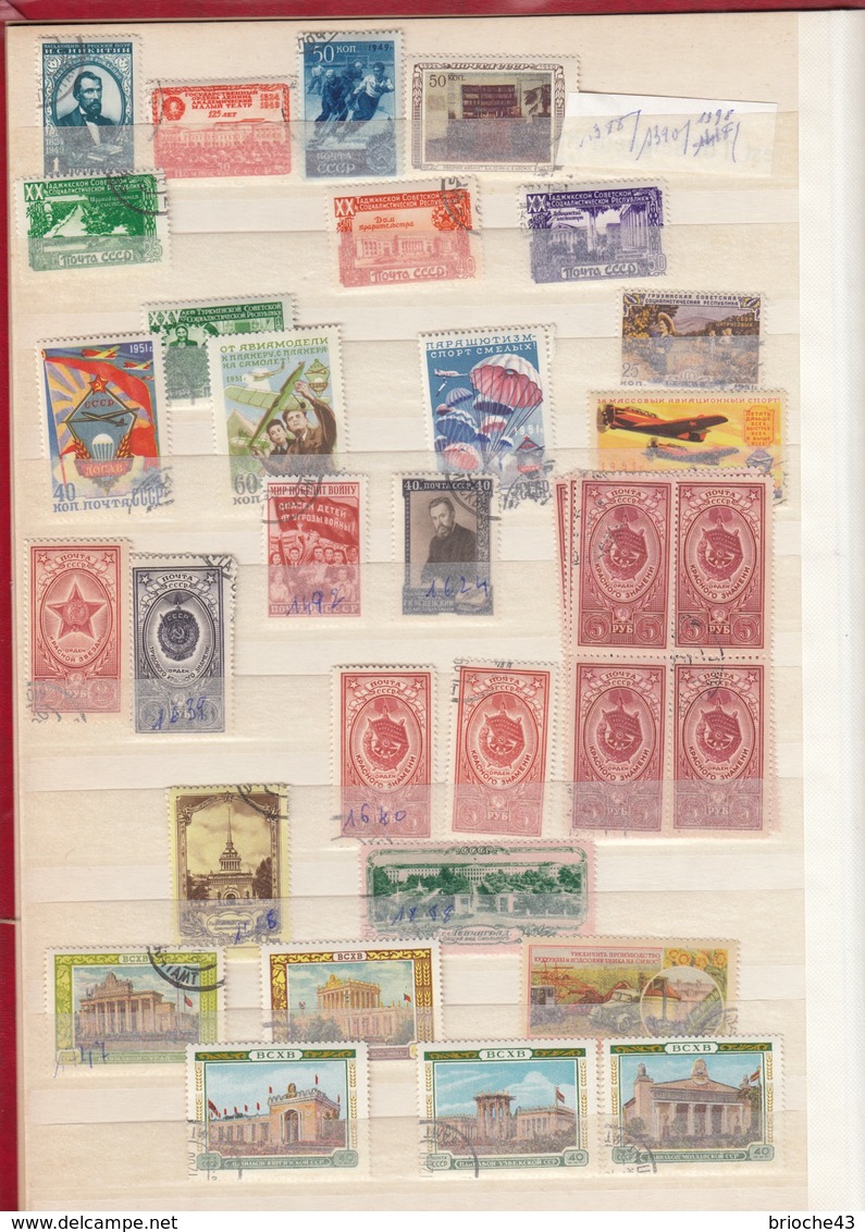 RUSSIA - URSS - GROS ALBUM DE RUSSIE OBLITÉRÉS - GRANDE QUANTITÉ DE TIMBRES ET FEUILLETS- 43 SCANS - MISE A PRIX 1€ /TBS - Collections (en Albums)