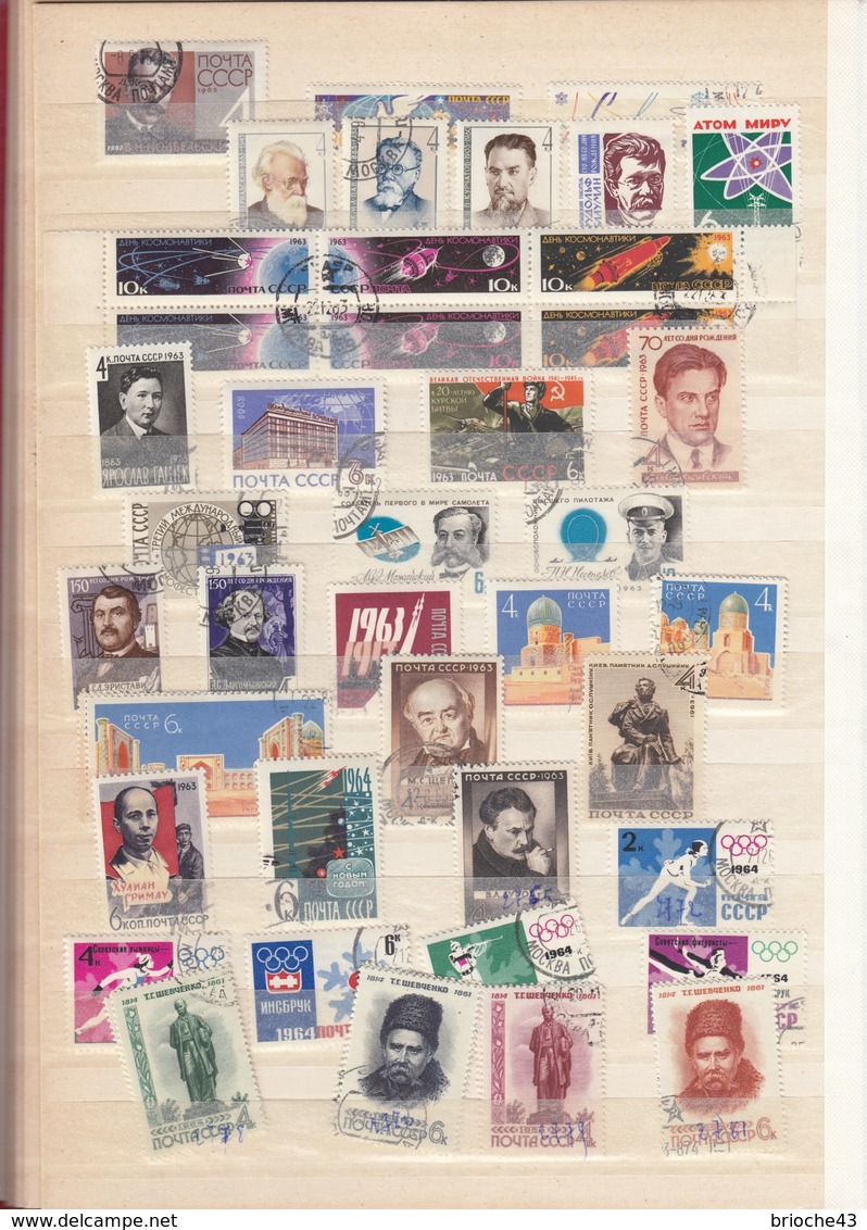 RUSSIA - URSS - GROS ALBUM DE RUSSIE OBLITÉRÉS - GRANDE QUANTITÉ DE TIMBRES ET FEUILLETS- 43 SCANS - MISE A PRIX 1€ /TBS