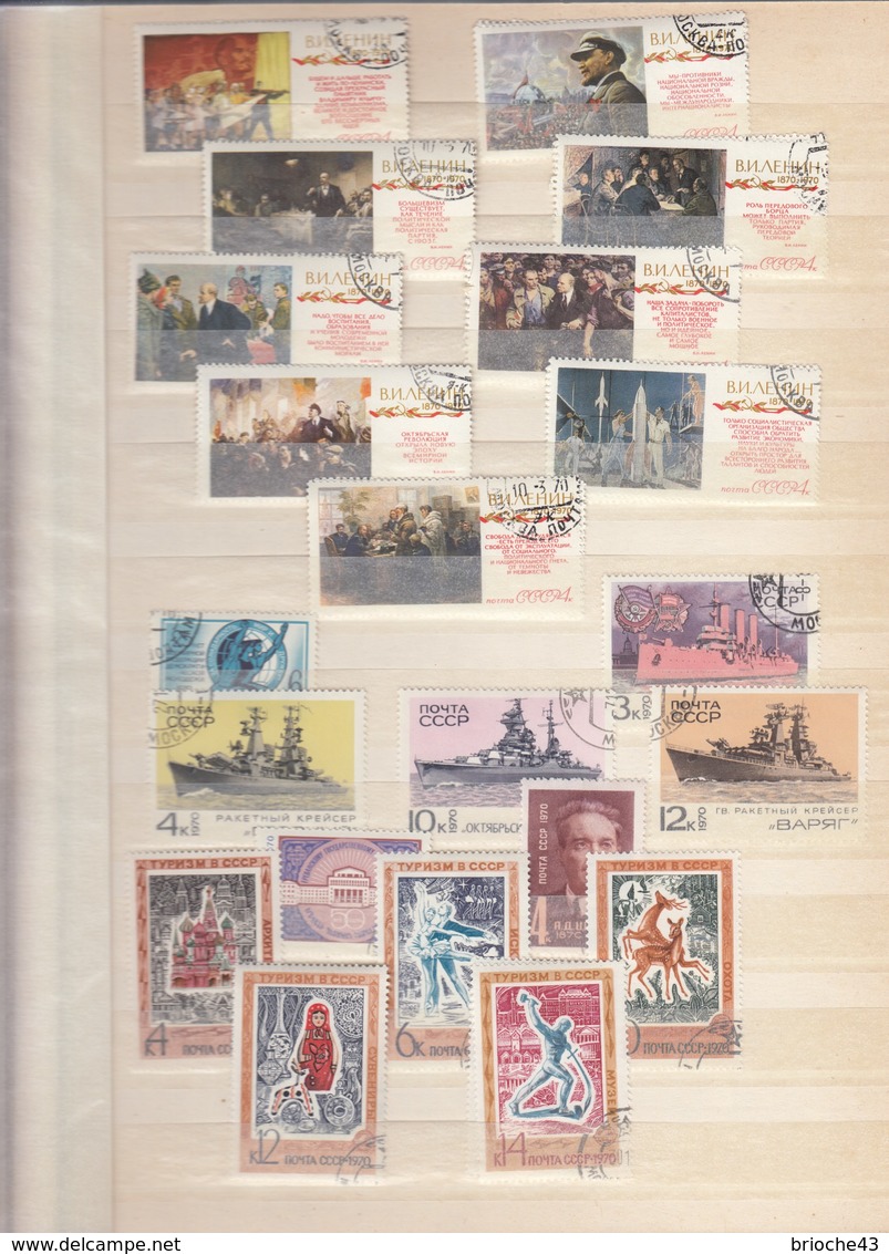 RUSSIA - URSS - GROS ALBUM DE RUSSIE OBLITÉRÉS - GRANDE QUANTITÉ DE TIMBRES ET FEUILLETS- 43 SCANS - MISE A PRIX 1€ /TBS