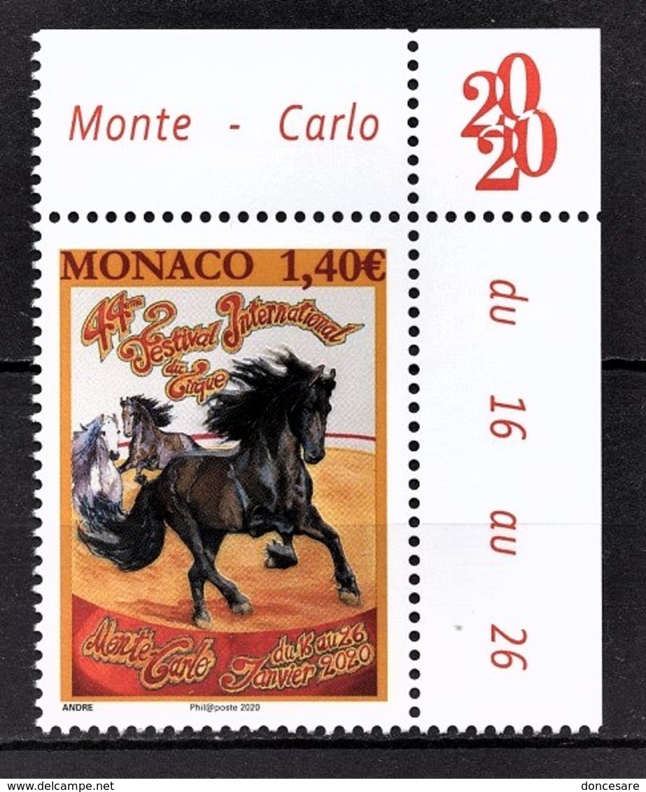 MONACO 2020 -Y.T. N° 3219 / FESTIVAL INTERNATIONAL DU CIRQUE DE MONTE-CARLO - NEUF ** - Ungebraucht