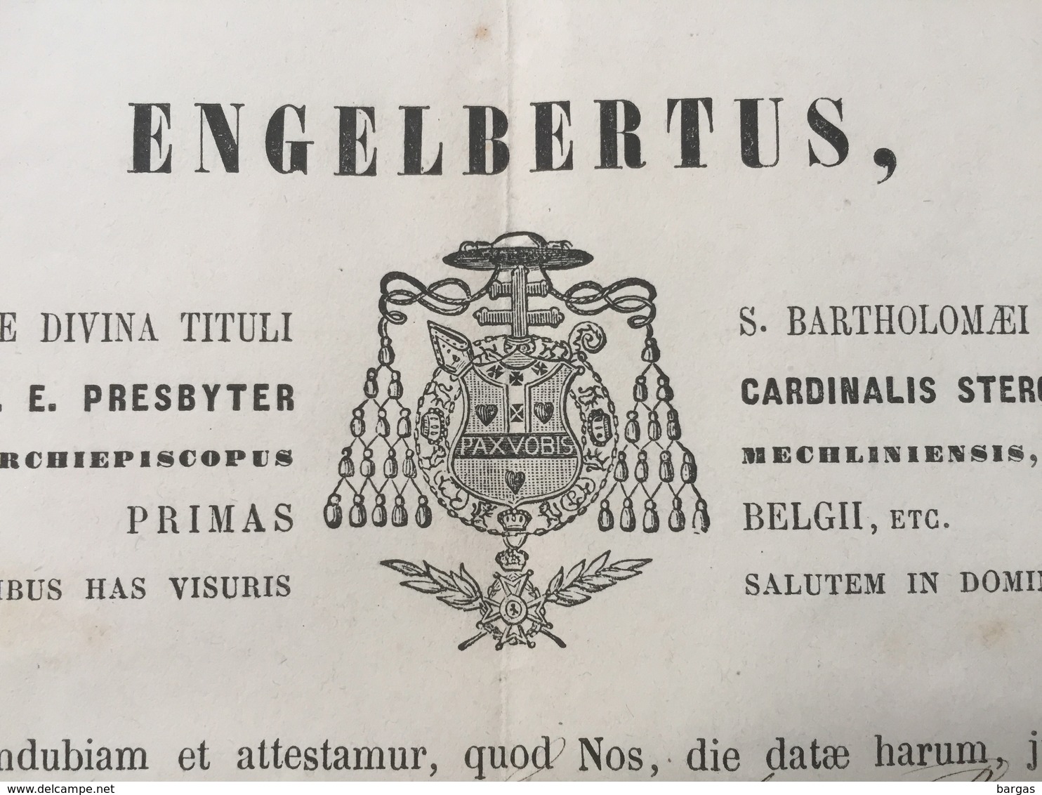 1865 Certificat De Reliquaire Relique - Religion & Esotérisme