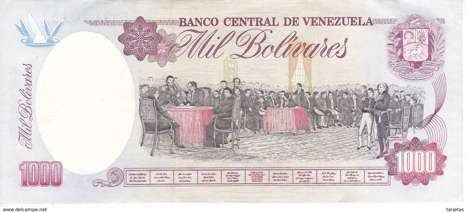 BILLETE DE VENEZUELA DE 1000 BOLIVARES DEL 17 MARZO 1994 CALIDAD EBC (XF)  (BANKNOTE) - Venezuela