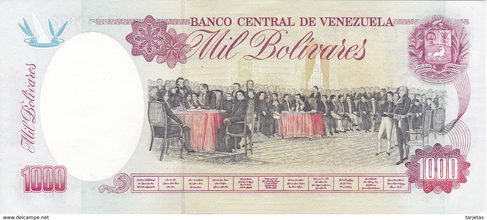 BILLETE DE VENEZUELA DE 1000 BOLIVARES DEL 5 DE FEBRERO 1998 SIN CIRCULAR  (BANKNOTE) UNCIRCULATED - Venezuela