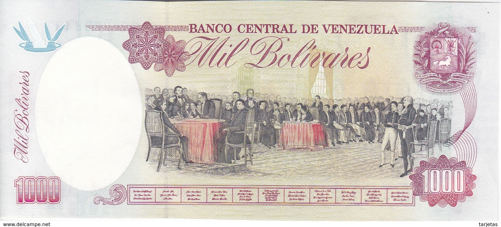 BILLETE DE VENEZUELA DE 1000 BOLIVARES DEL 6 DE AGOSTO 1998 SIN CIRCULAR  (BANKNOTE) UNCIRCULATED - Venezuela