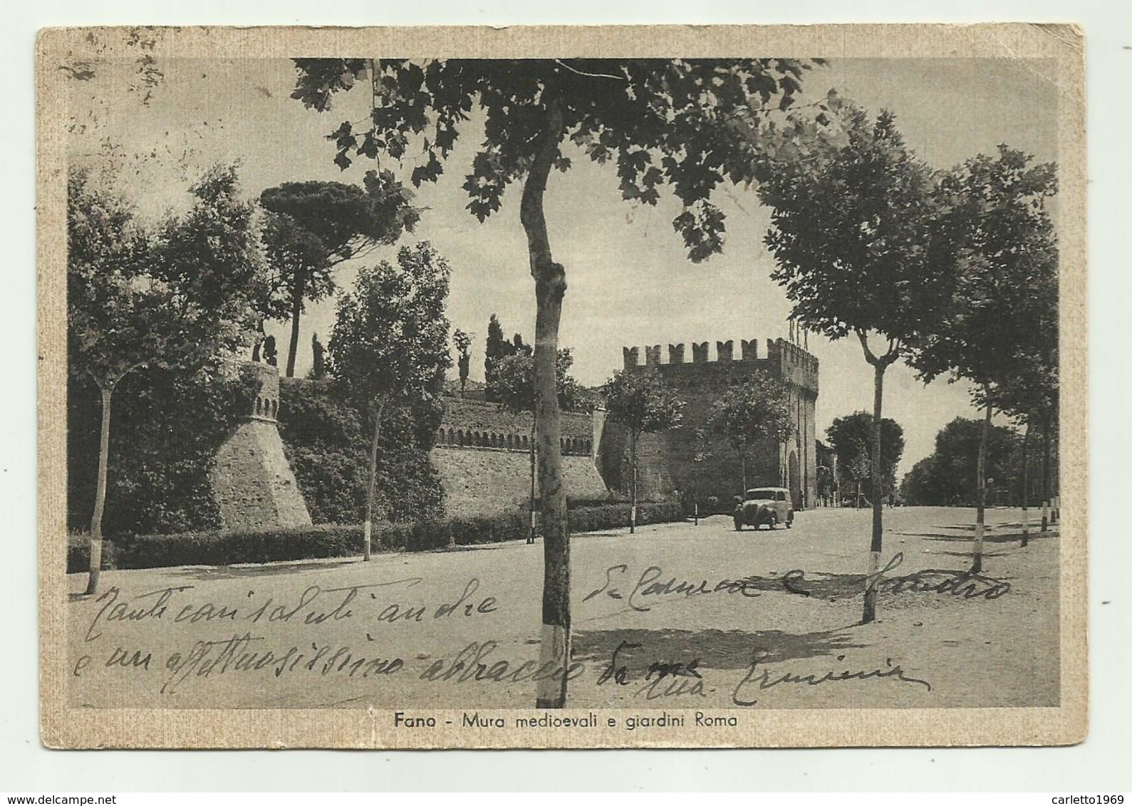 FANO - MURA MEDIOEVALI E GIARDINI ROMA - VIAGGIATA FG - Fano