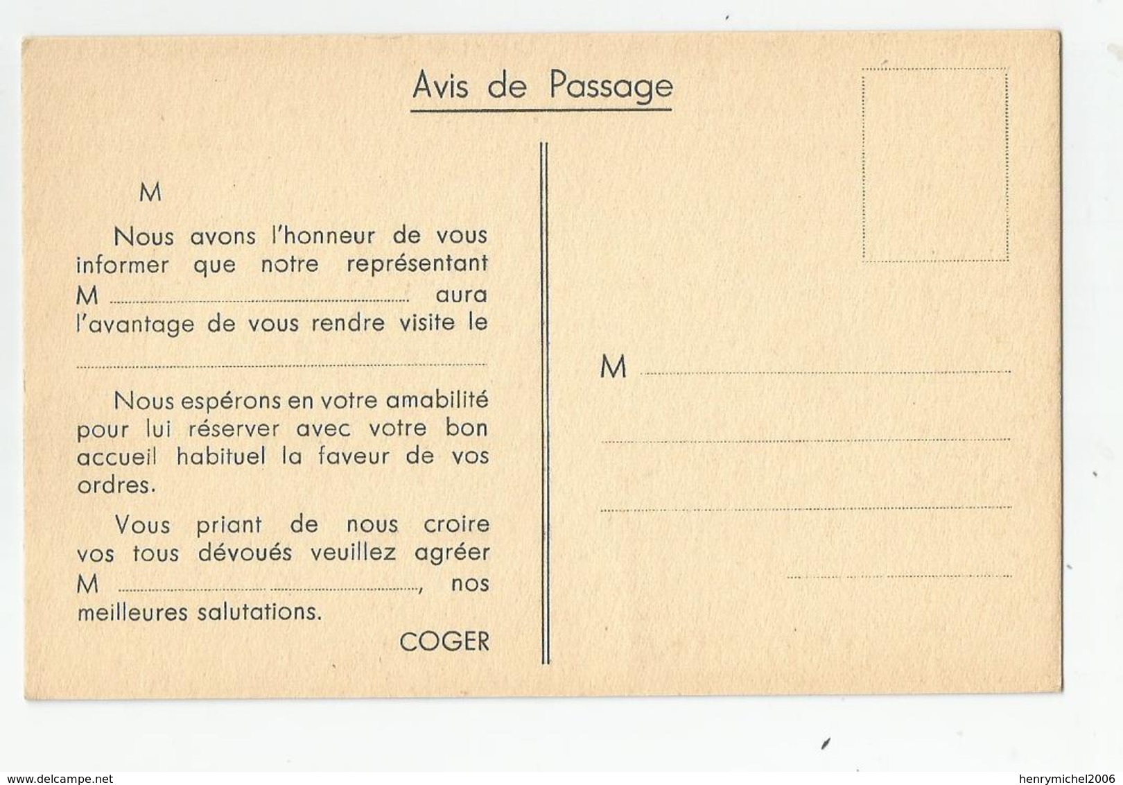 Cpa Pub Publicité Coger Lyon Comptoir Général Electricité Radio , 197 Rue Vendome , Avis De Passage 8x12,5 Cm - Pubblicitari