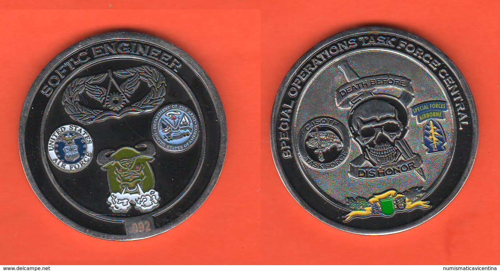 USA Special Operation Task Force Central Soft Engineer  For Excellence Medal American Military Corps - Etats-Unis
