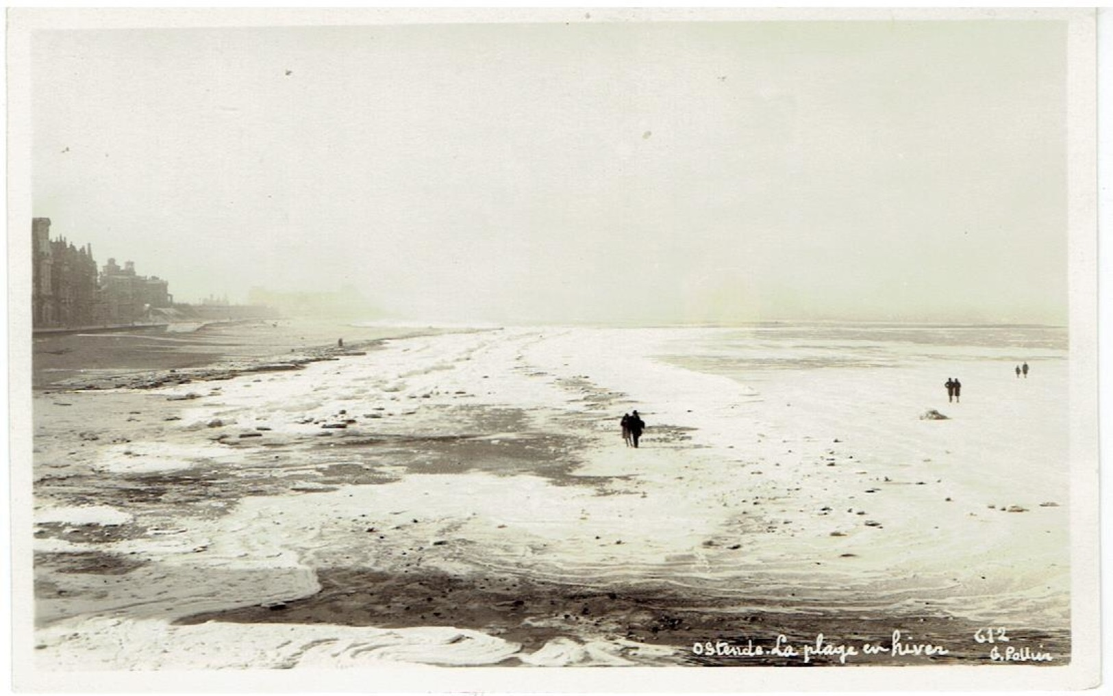 OSTENDE - Carte Photo - La Plage En Hiver - Bevroren Zee -  N° 612 G. Pottier - Oostende