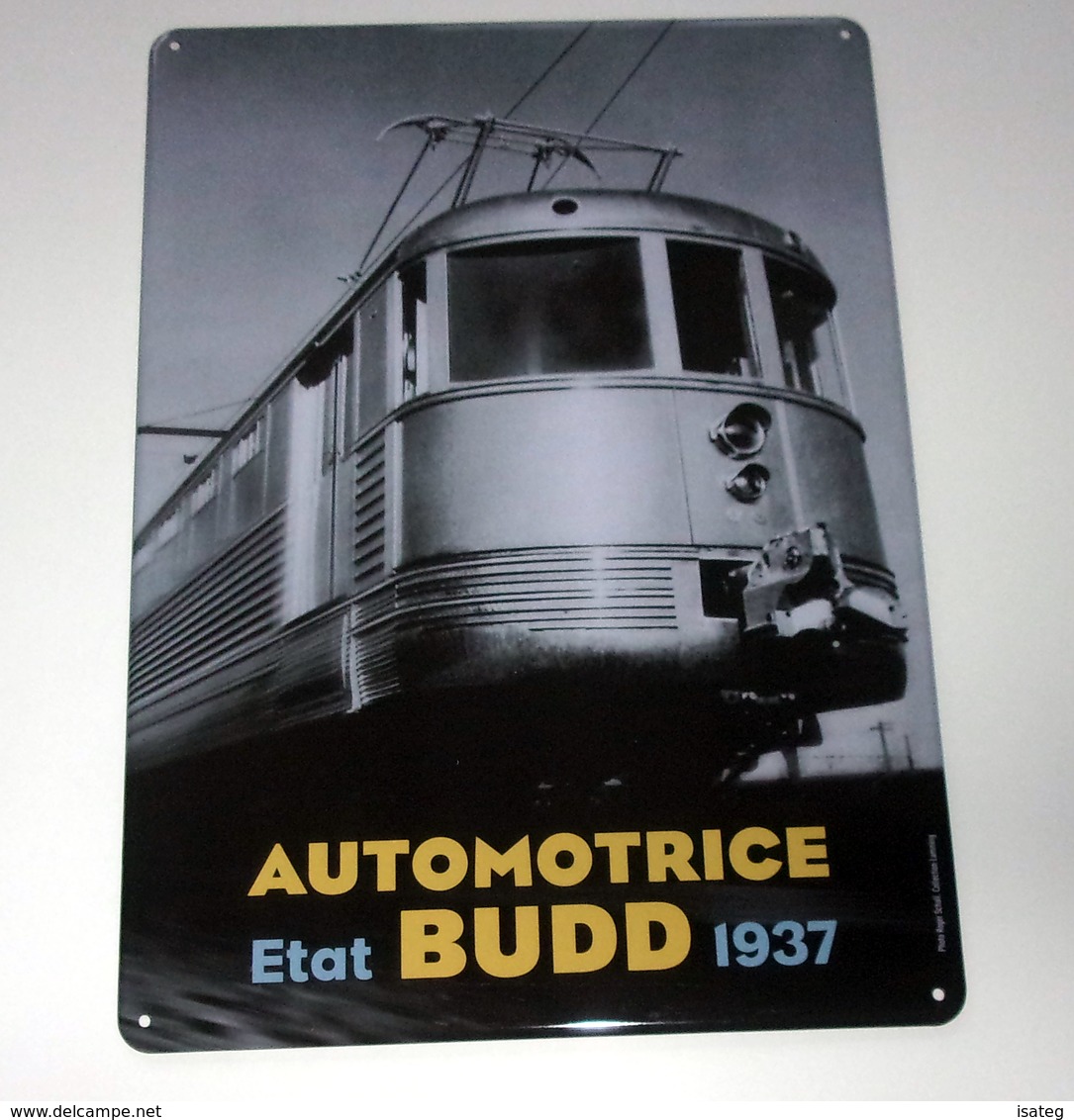 Plaque En Métal Automotrice - Etat Budd - 1937 - Plaques En Tôle (après 1960)