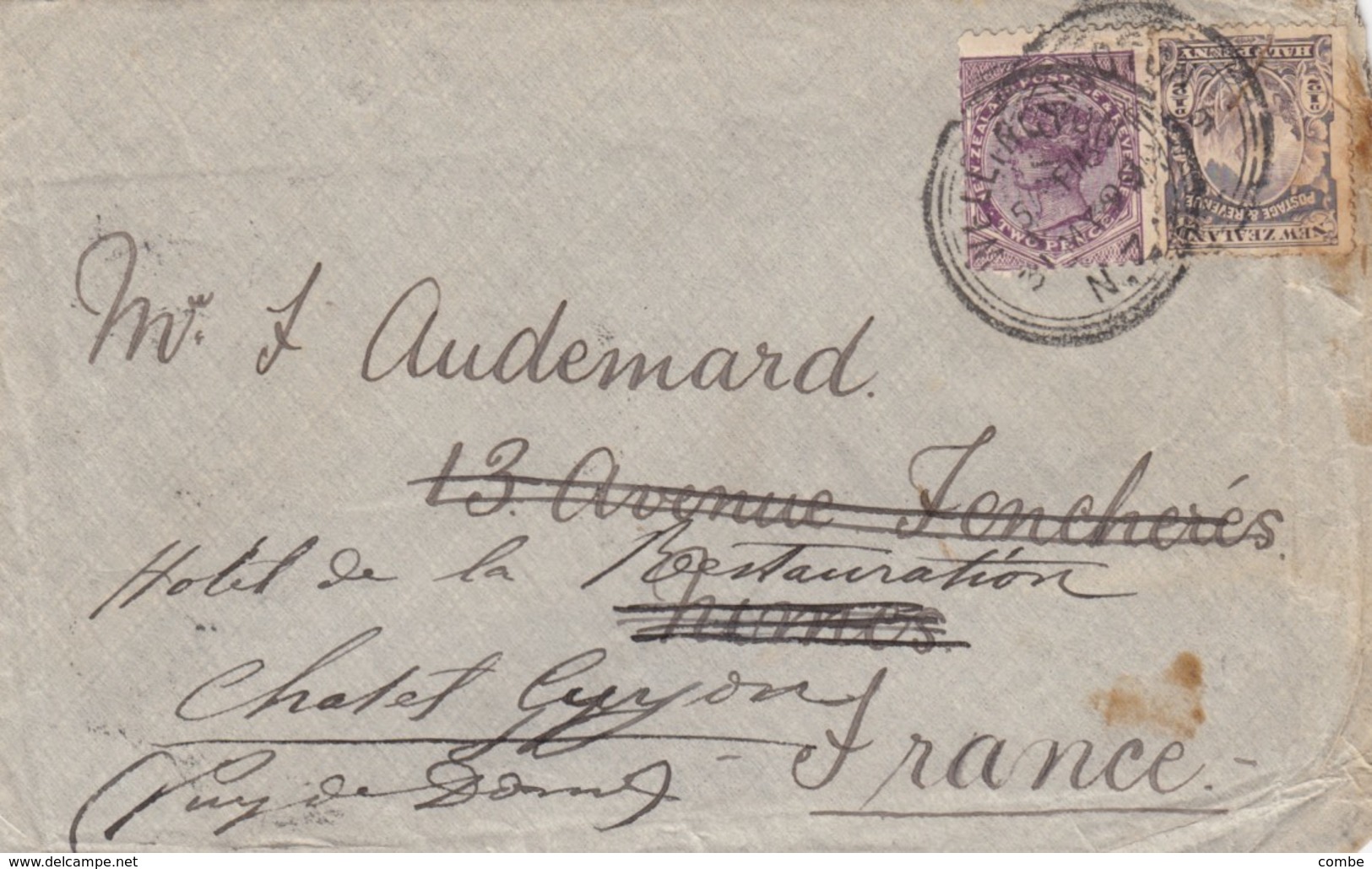 COVER. NEW-ZEALAND. 5 JUY 1899. WILLINGTON TO FRANCE - Lettres & Documents