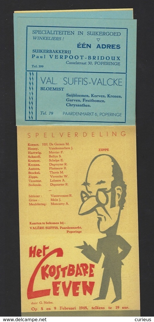 POPERINGE * VOLKSTONEEL * IN DEUGD EN VREUGD * " HET KOSTBARE LEVEN " * 1948 * VEEL RECLAMES * 8 PP * 18 X 11 CM - Poperinge