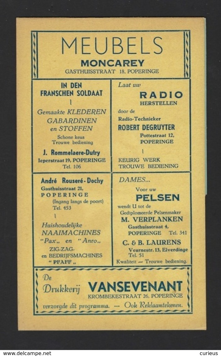 POPERINGE * VOLKSTONEEL * IN DEUGD EN VREUGD * " HET KOSTBARE LEVEN " * 1948 * VEEL RECLAMES * 8 PP * 18 X 11 CM - Poperinge