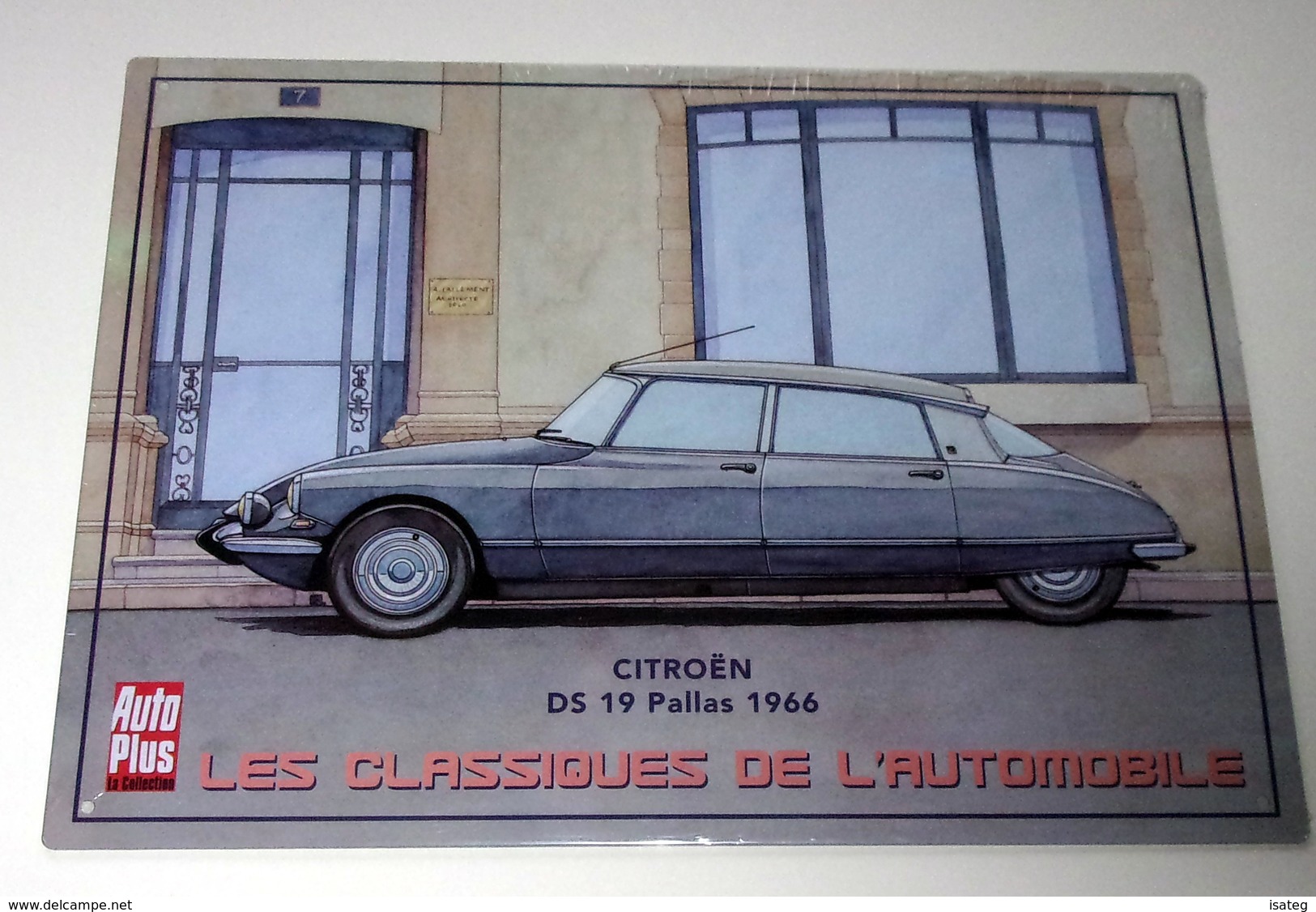 Plaque En Métal Citroen Ds 19 Pallas 1966 - Auto Plus - Plaques En Tôle (après 1960)