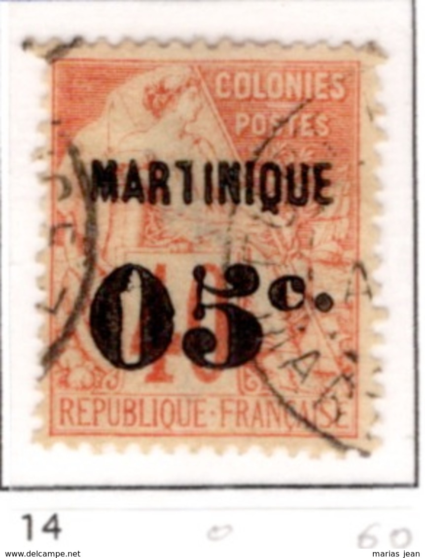 Ex Colonie Française  *  Martinique *  Poste  14  Obl - Gebraucht