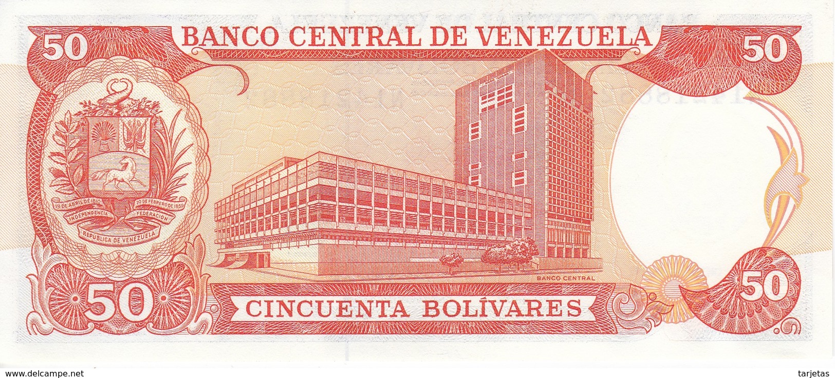 BILLETE DE VENEZUELA DE 50 BOLIVARES DEL AÑO 1992 SIN CIRCULAR  (BANKNOTE) UNCIRCULATED - Venezuela