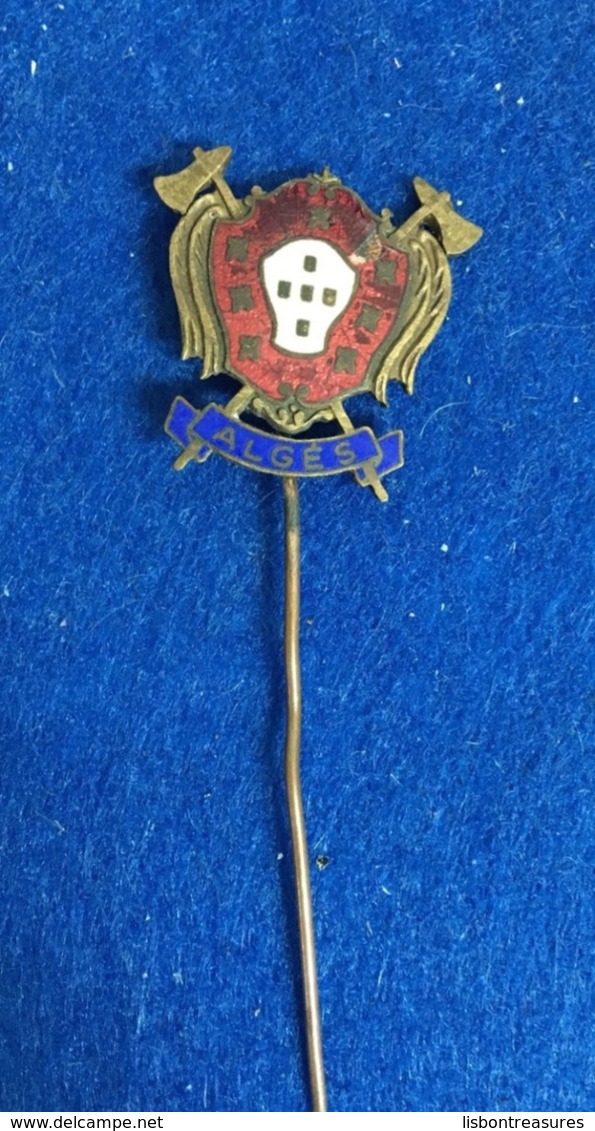 RARE VINTAGE ENAMEL LAPEL PIN / BADGE  PORTUGAL FIREMEN BOMBEIROS DE ALGES CORPORAÇÃO - Brandweerman