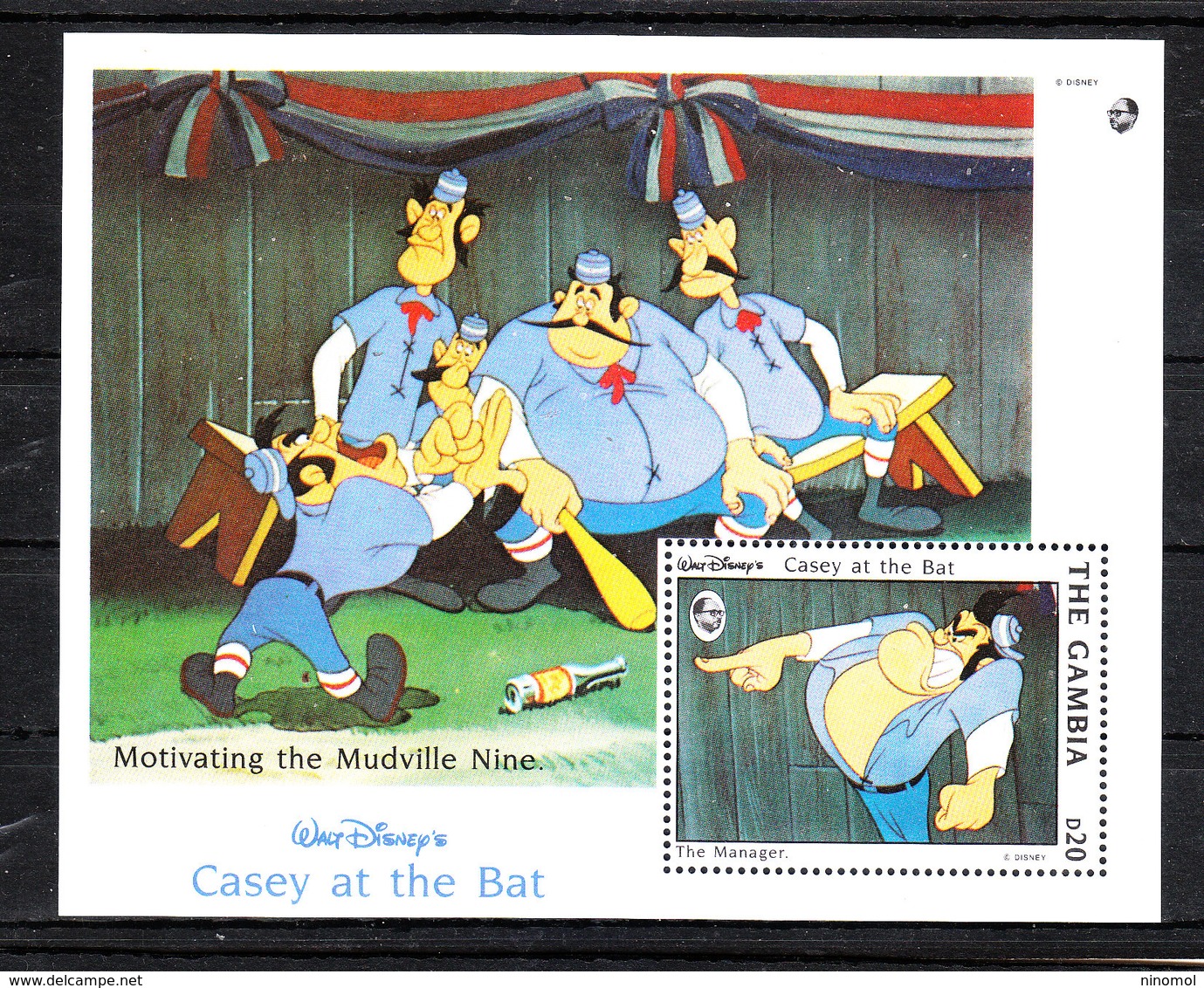 Gambia  - 1993. Baseball. Casey Il Battitore, The Bat. MNH Sheet - Disney