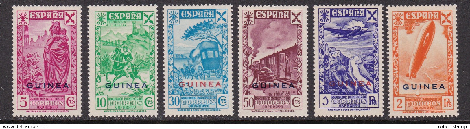 GUINEA 1943 Beneficiencia -  Serie Nueva Sin Fijasellos Edifil Nº 12/17 - MNH - - Guinea Española