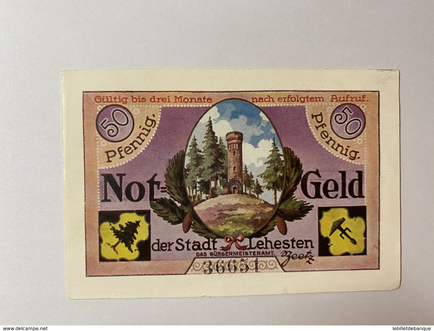 Allemagne Notgeld Lehesten 50 Pfennig - Collections