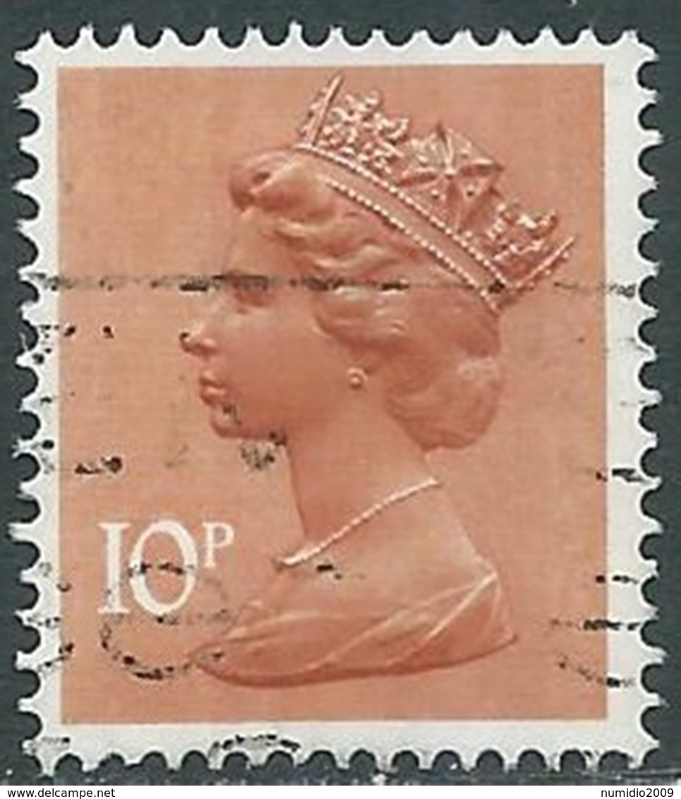 1976 GRAN BRETAGNA USATO EFFIGIE REGINA ELISABETTA II 10 P - RC4-2 - Usati