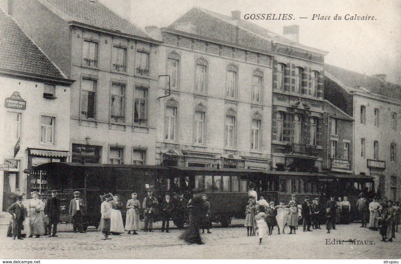 GOSSELIES. Tram Stoomtram.  Place Du Calvaire. Prés De Thiméon Et Jumet. Postée 1907    Bon état. - Andere & Zonder Classificatie