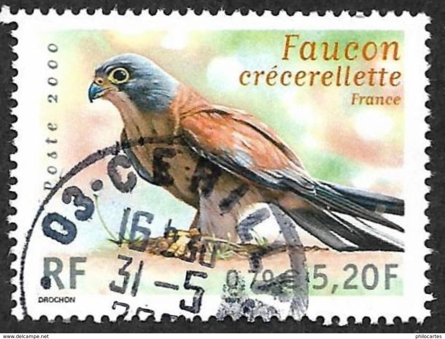 FRANCE  2000 -  Y&T  3361 -   Faucon Cfecerelle -   Oblitéré - Used Stamps