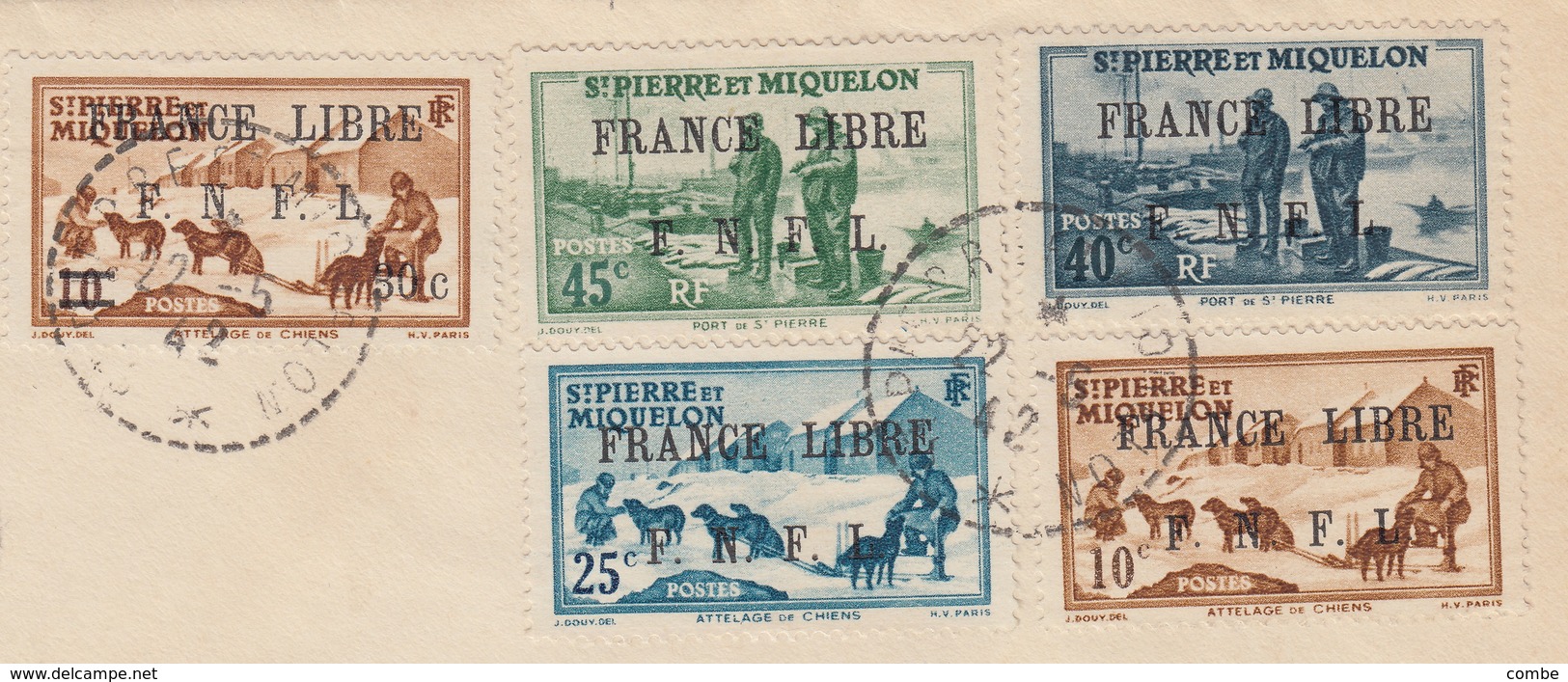 LETTRE ST PIERRE ET MIQUELON. 22 5 1942. FRANCE LIBRE. POUR LE CANADA. PASSED BY CENSOR DB/107 - Briefe U. Dokumente