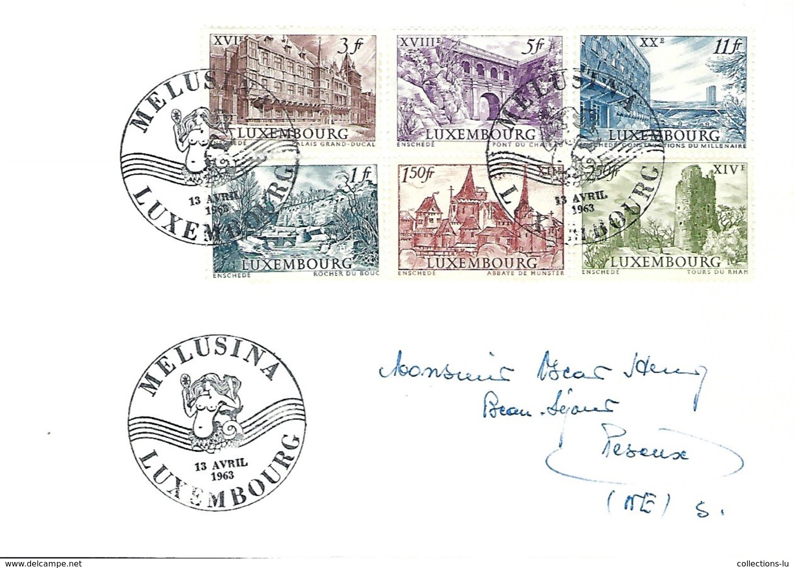 Luxembourg  -  Lettre  -  13.4.1963  -  Melusina - FDC