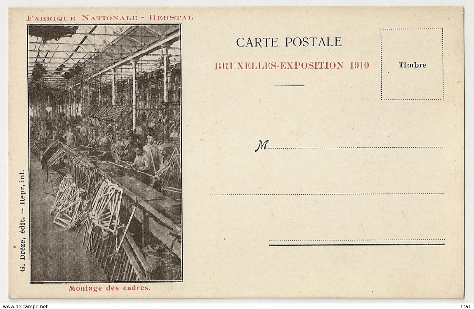 31 - Bruxelless - Exposition 1910 - Fabrique Nationale - Herstal - Montage Des Cadres - Expositions