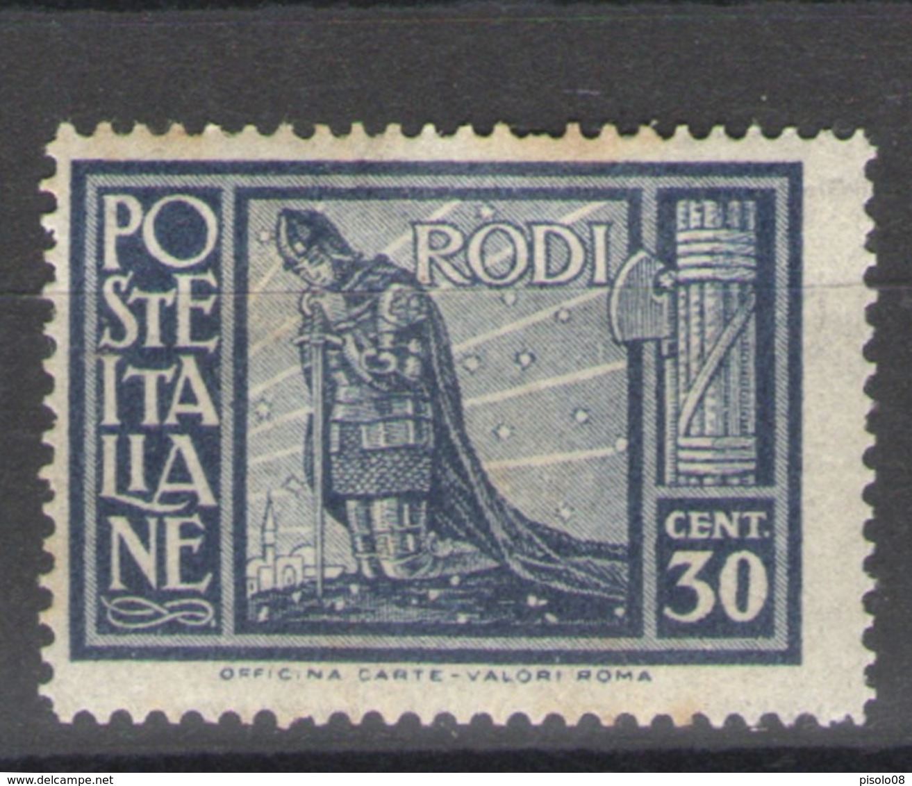 EGEO 1929 PITTORICA DENT. 11 30 C. * GOMMA ORIGINALE - Egeo (Amministrazione Autonoma)