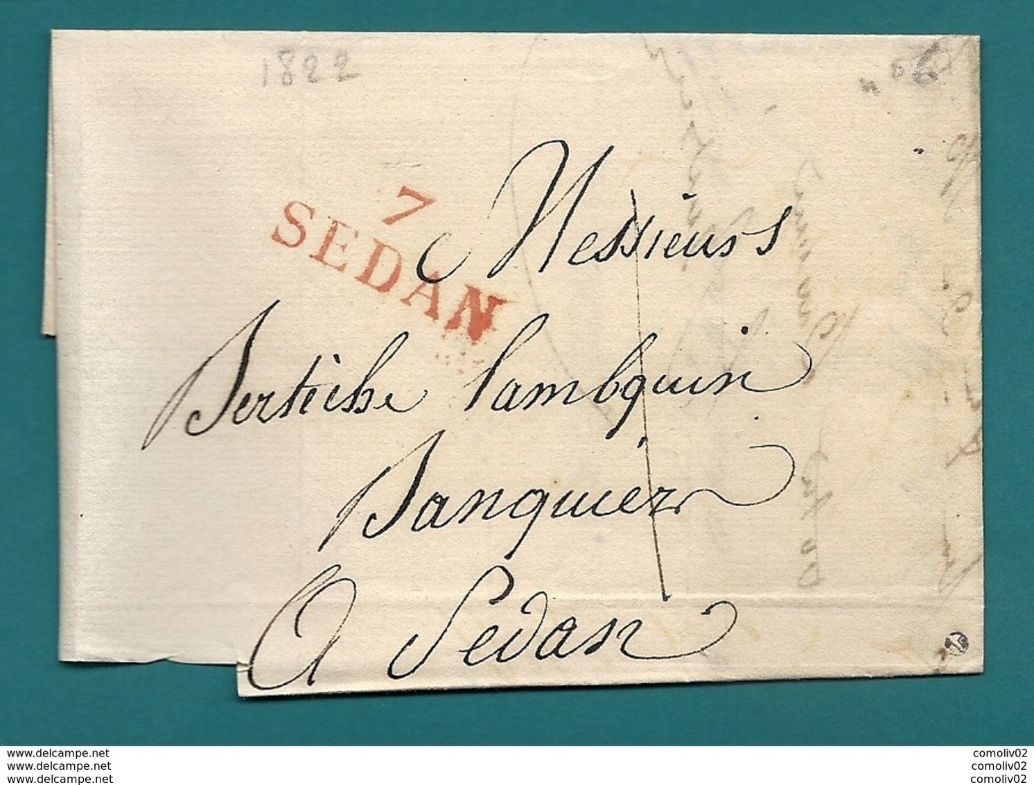 Ardennes - Sedan Pour Sedan. Lettre Locale. 1822 - 1801-1848: Precursori XIX