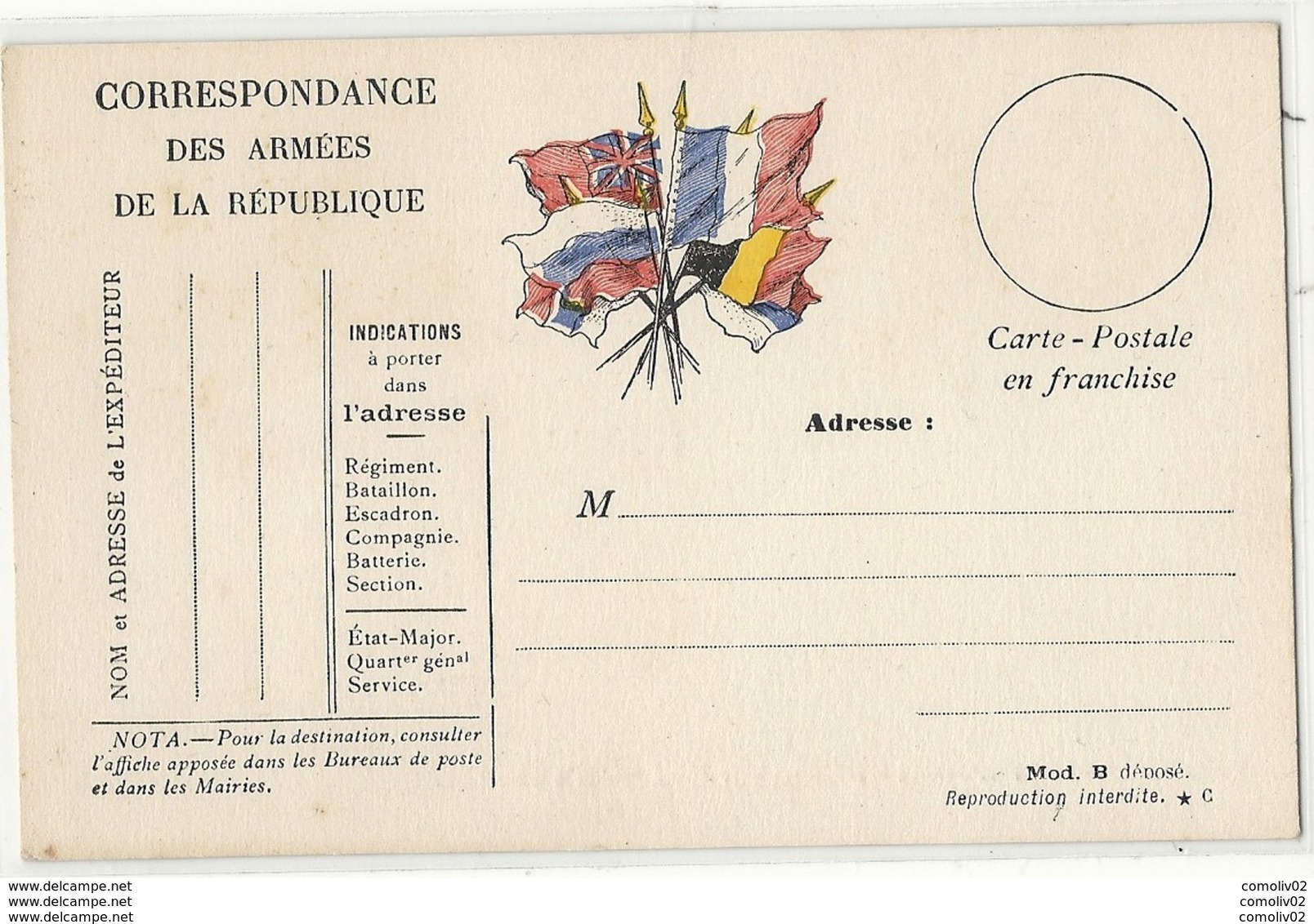 WW1 - CPFM à SIX Drapeaux. 4 Modèles Différents : Abis, *C, *D, M*. SUPERBE - Guerre De 1914-18