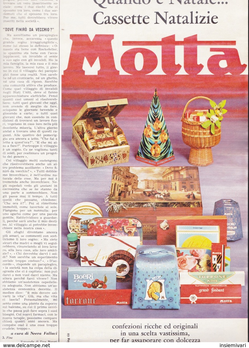 (pagine-pages)PUBBLICITA' MOTTA    Oggi1968/50. - Autres & Non Classés