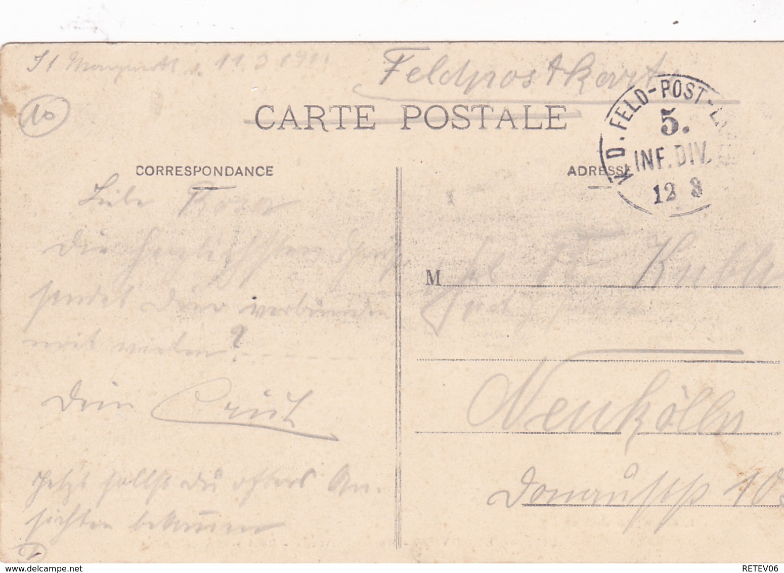 ( 02 ) - Le Nouvion Domaine De Guise Strasse Carte  Allemande 1° Guerre - Other & Unclassified