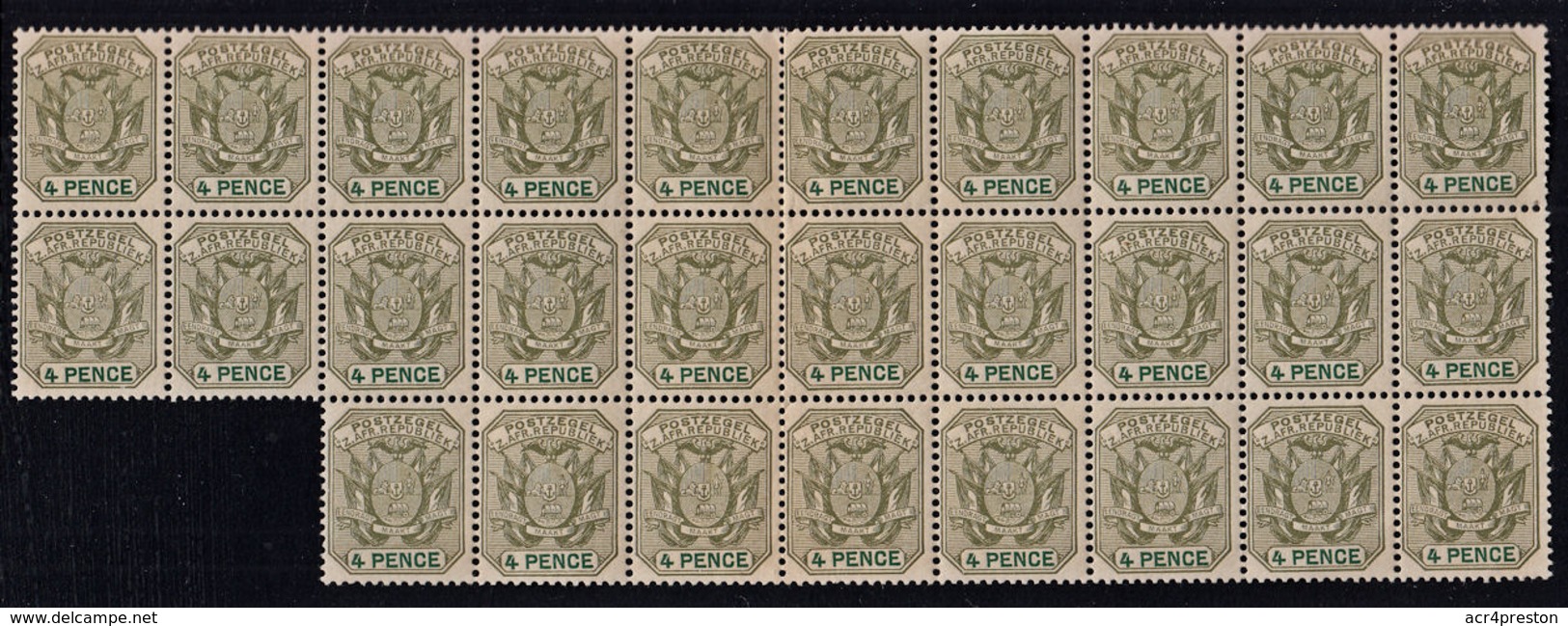 D0196 TRANSVAAL 1896-97, SG 221 4d Definitive, MNH Block Of 24 - Transvaal (1870-1909)