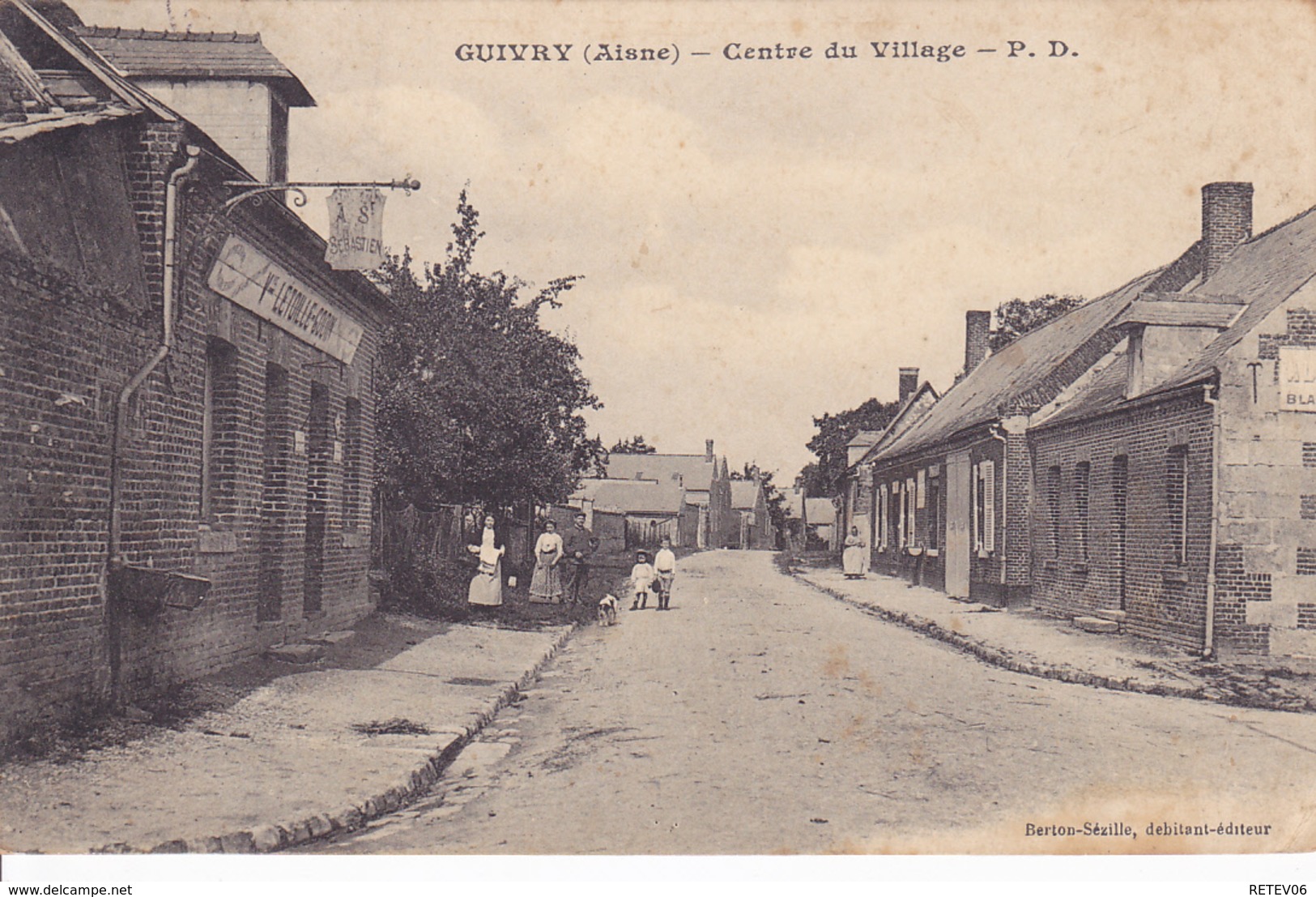 ( 02 ) - Guivry Centre Du Village  Carte  Allemande 1° Guerre - Other & Unclassified