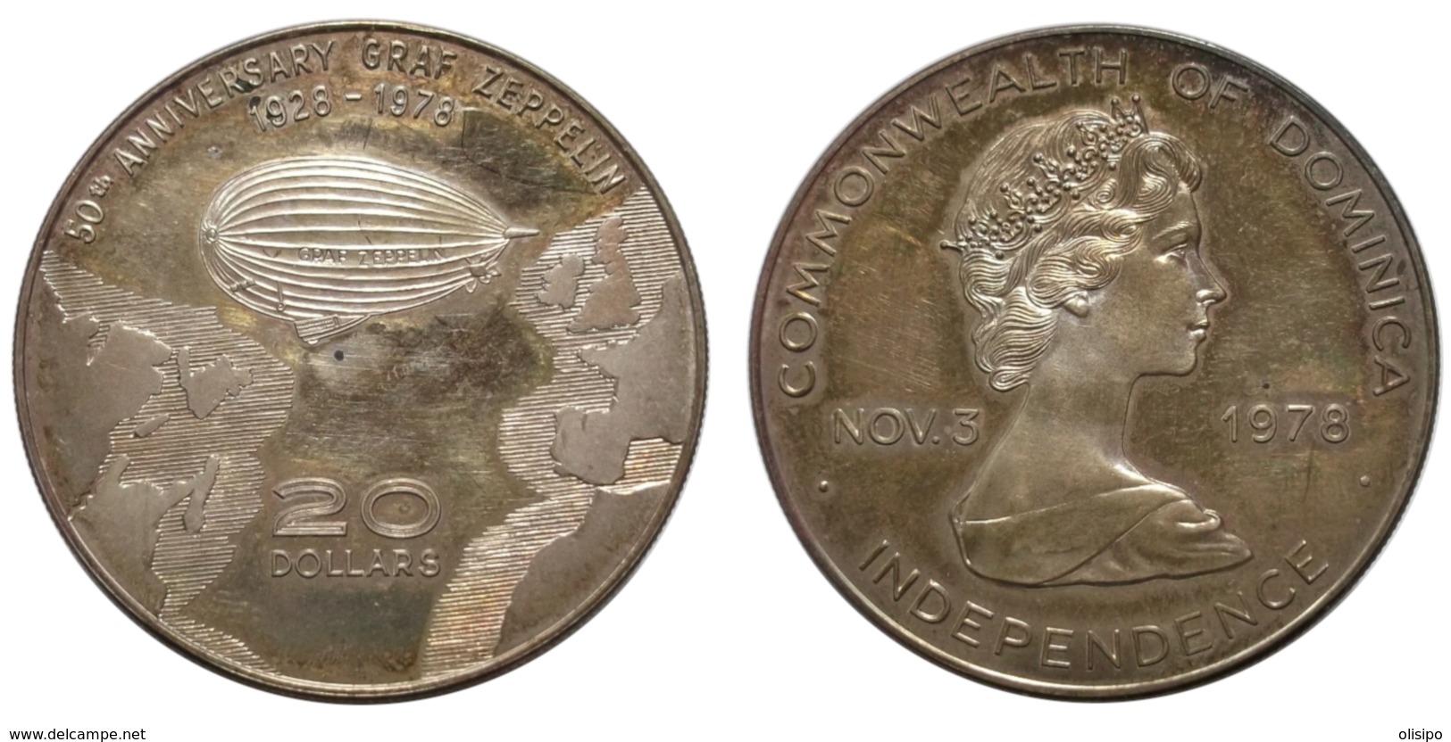 20 Dollars 1978 (Dominica) Proof - Silver - Other - America