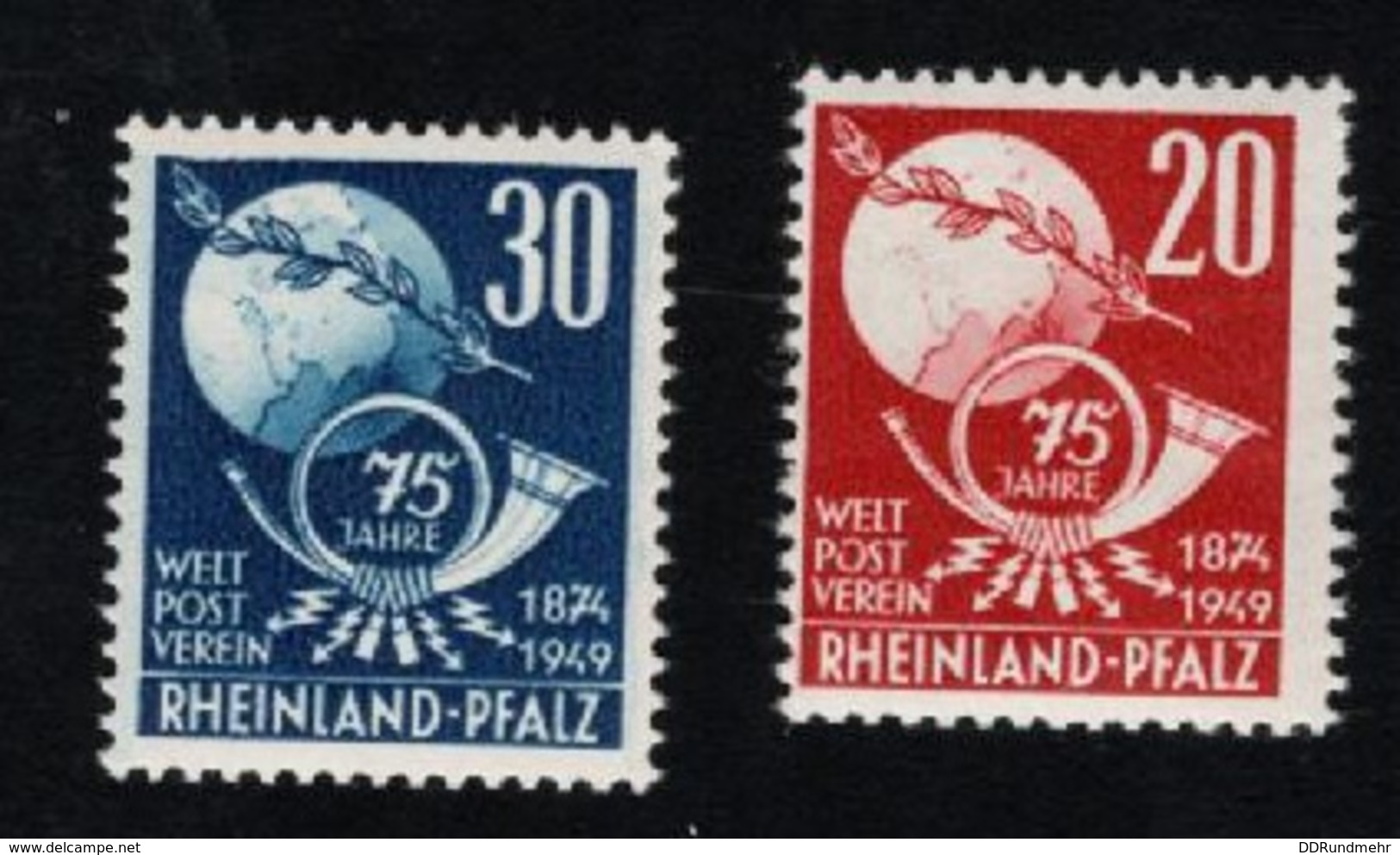 1949 4. Okt UPU Rheinland-Pfalz Mi DE-FRP 51 - 52 Yt DE-FRP 50 - 51 Sg DE-FR 51 - 52  Postfr. Xx - Sonstige & Ohne Zuordnung