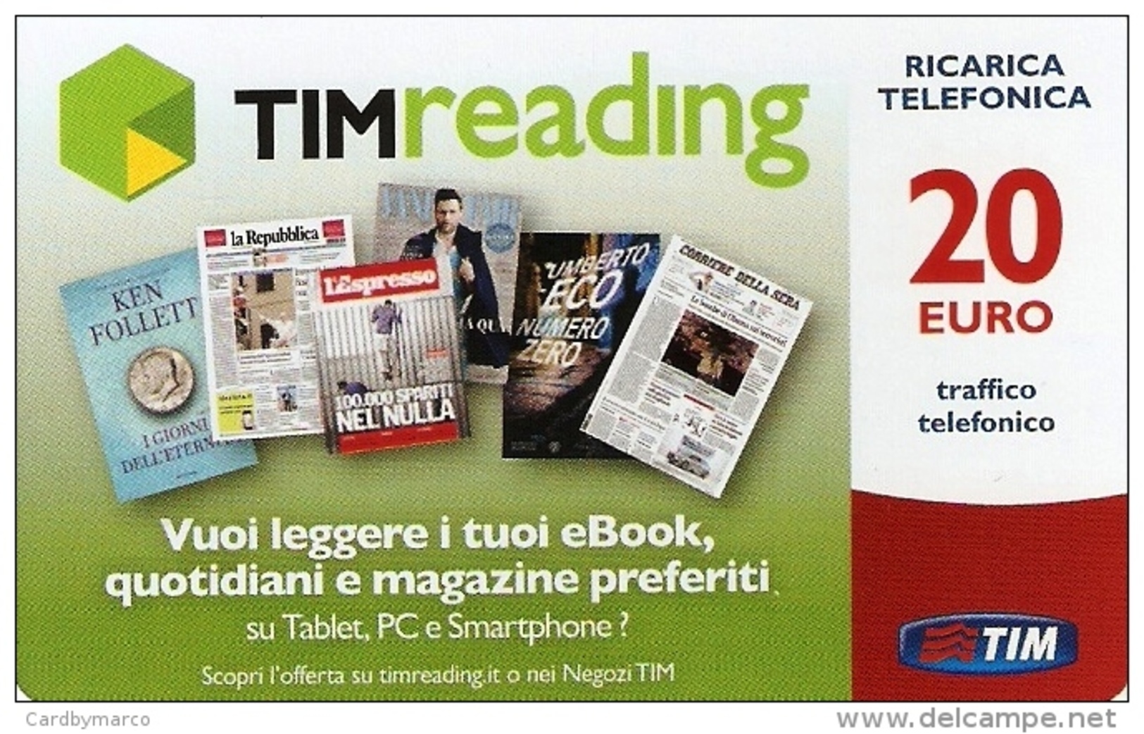 *ITALIA : TIM - TIM READING (Trec-20-C)* - Ricarica Usata - Schede GSM, Prepagate & Ricariche