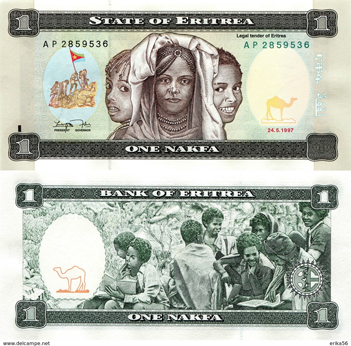 Billet Eritrea 1 Nakfa - Erythrée