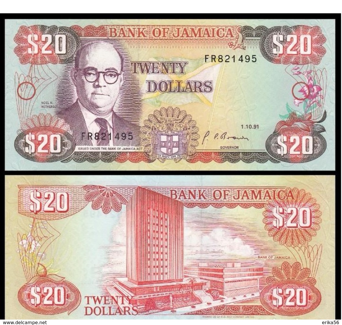 Billet Jamaique 20 Dollar - Jamaica