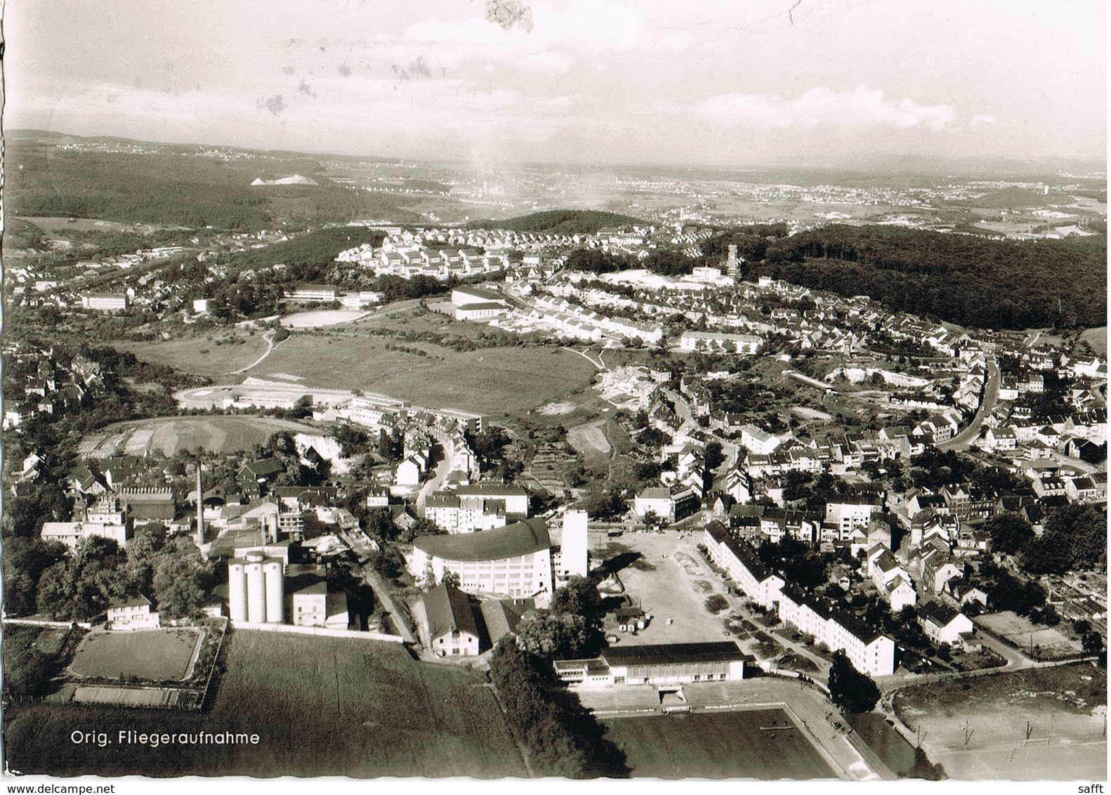 AK Neunkirchen/Saar, Hallenschwimmbad Und Blick Zur Seib 1962 - Kreis Neunkirchen