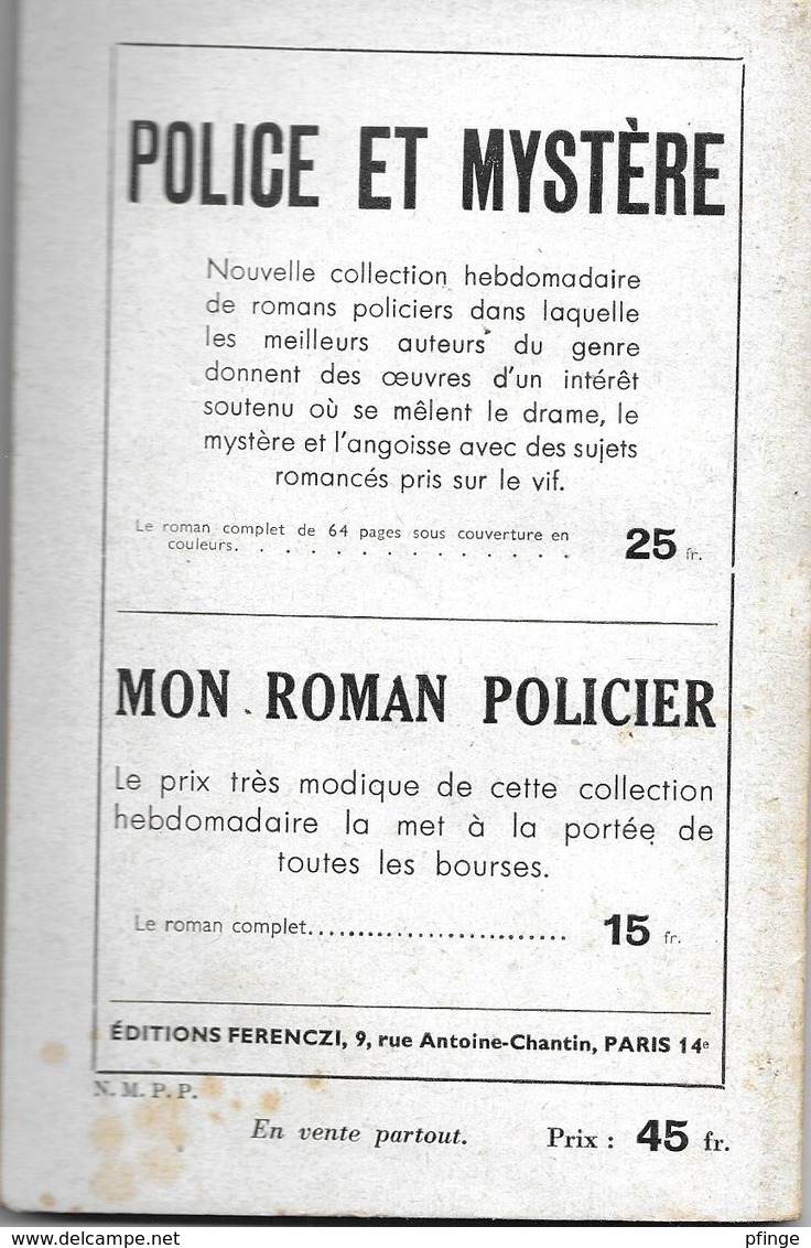 Tu Chantes, Chérie ? Par P. A. Logan - Le Verrou°50 - Ferenczi (illustration : Sogny ) - Ferenczi