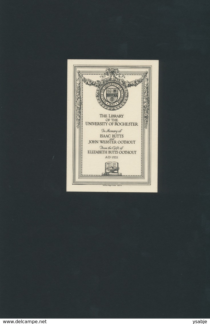 Ex Libris  - Kent RockwellEx Libris The Library Of The University Of Rochester - William Edgar Fisher - Ex-Libris