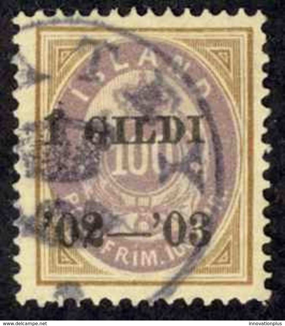 Iceland Sc# 68 Used (a) 1902-1903 100a Brown & Violet Numeral Overprint - Used Stamps