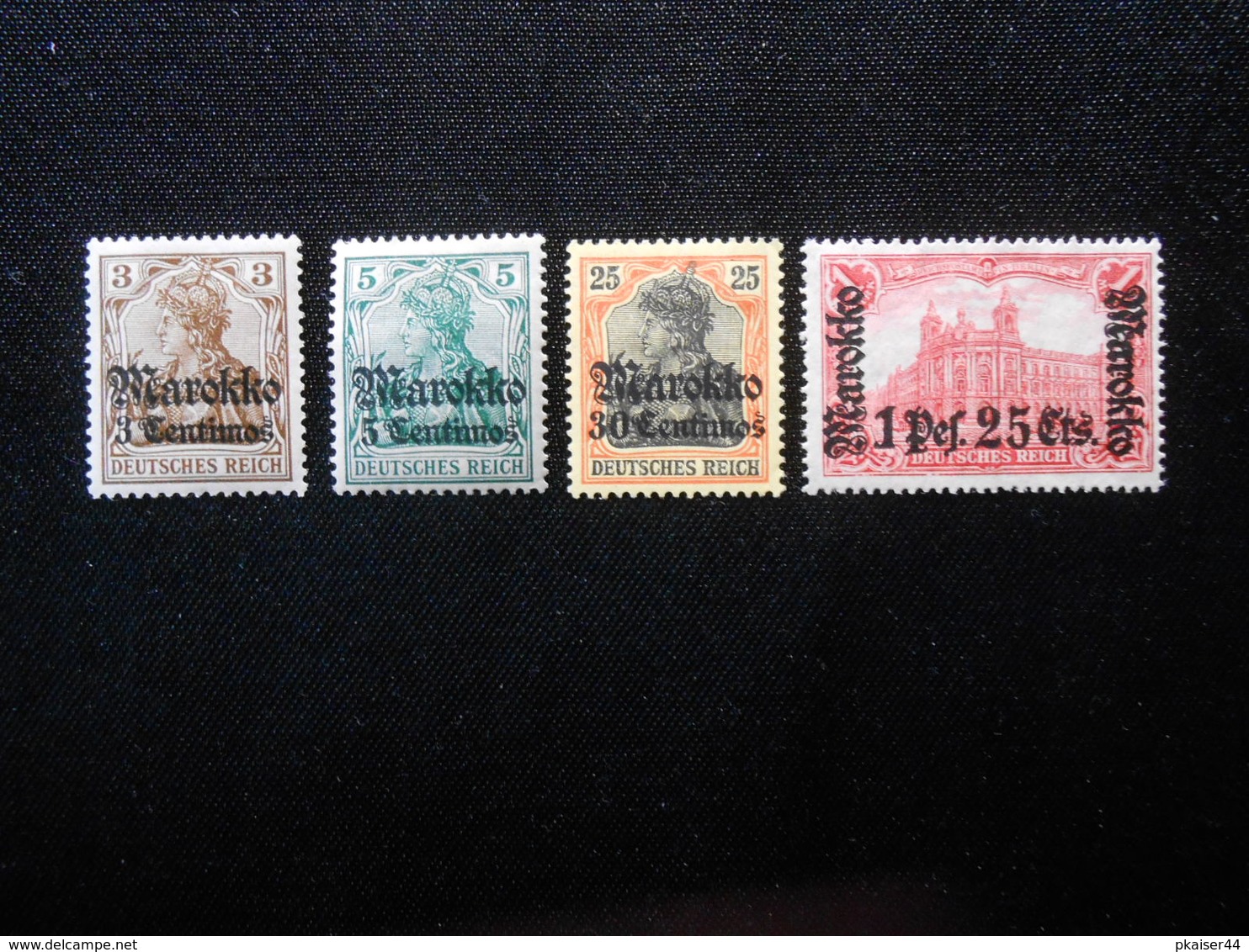 D.R Mi 46/47/50lla/55llBb*MLH  - Deutsche Auslandpostämter ( MAROKKO ) 1918 - Mi 6,90 € - Deutsche Post In Marokko