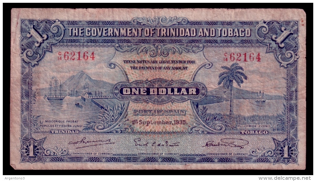 Trinidad & Tobago 1 Dollar 1935 Rare Date VG - Trinidad & Tobago